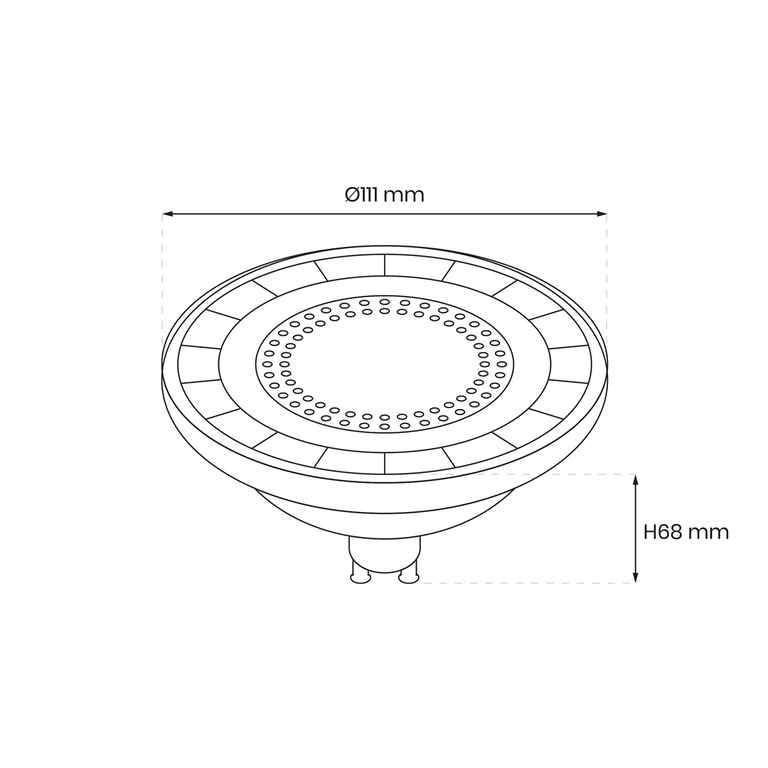 Żarówka AR111 - 6W GU10 4000K / Czarny (2)