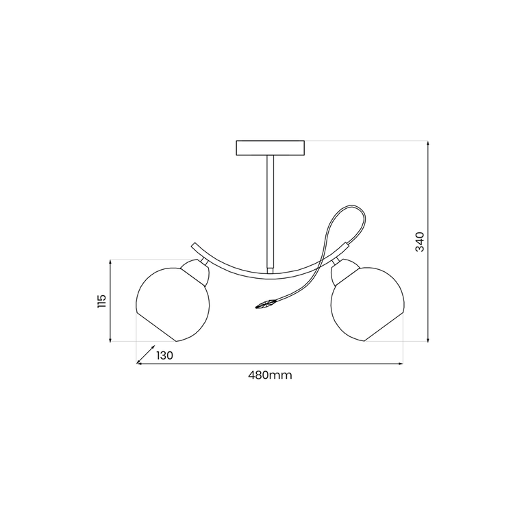 Lampa sufitowa Connor White 2xE27 (5)