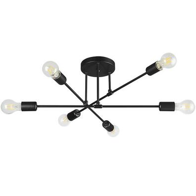 Żyrandol LED E27 Eliot 70cm x6 czarny