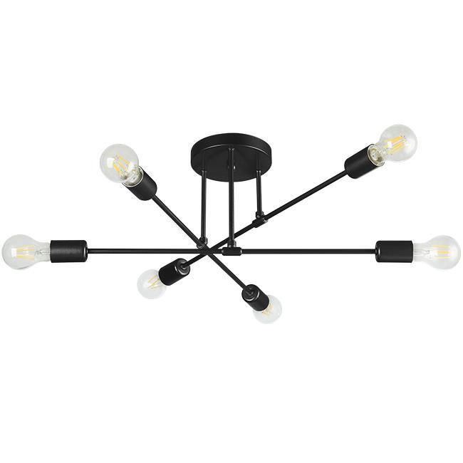 Żyrandol LED E27 Eliot 70cm x6 czarny
