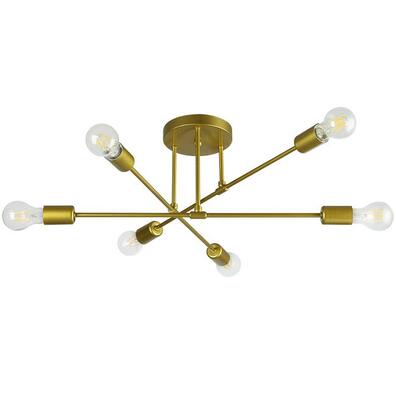  Żyrandol LED E27 Eliot 70cm x6 złota