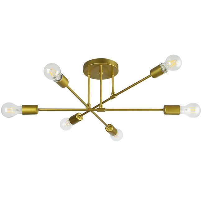  Żyrandol LED E27 Eliot 70cm x6 złota