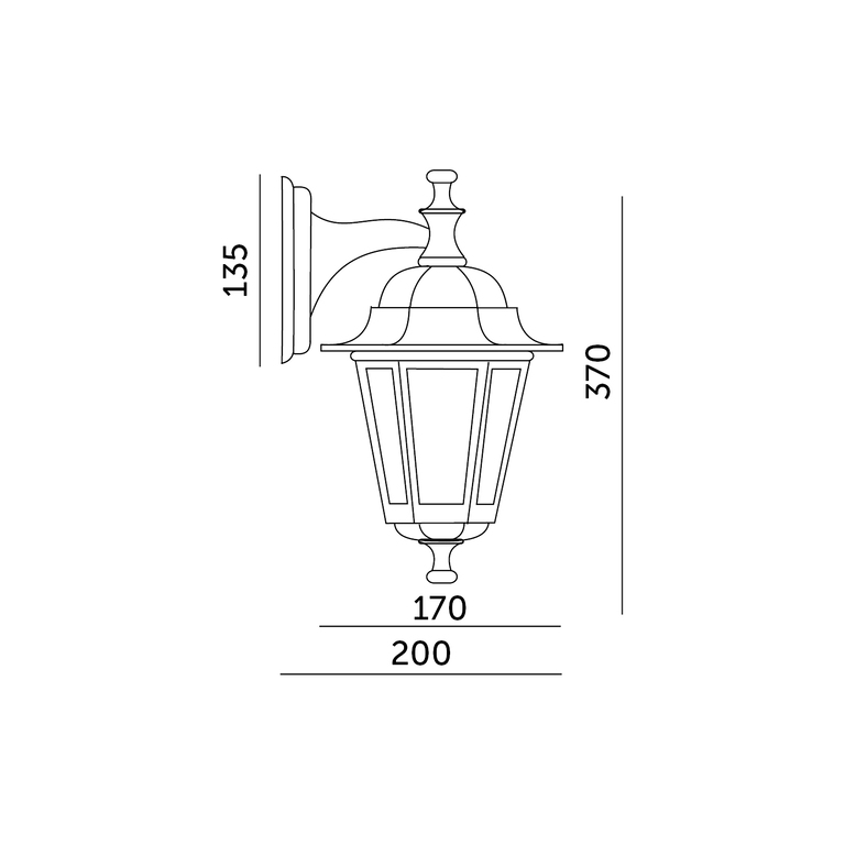 Lampa oprawa elewacyjna kinkiet zewnętrzny do LED E27 IP54 RETRO czarna (6)