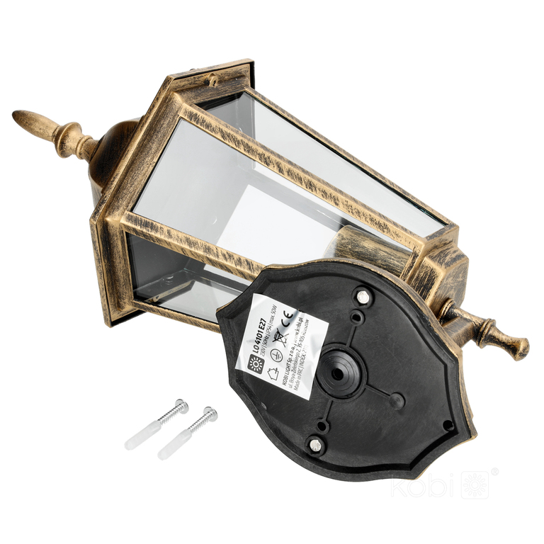  Lampa oprawa elewacyjna kinkiet zewnętrzny do LED E27 IP54 RETRO złota (4)