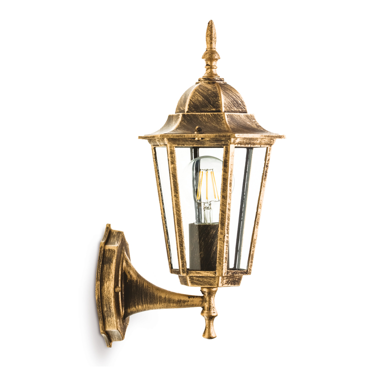  Lampa oprawa elewacyjna kinkiet zewnętrzny do LED E27 IP54 RETRO złota (2)