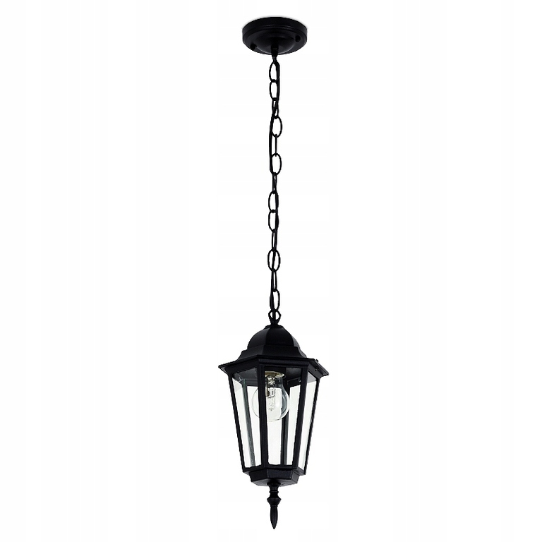 Lampa wisząca Kobi E27 Retro czarna latarnia zwis (2)