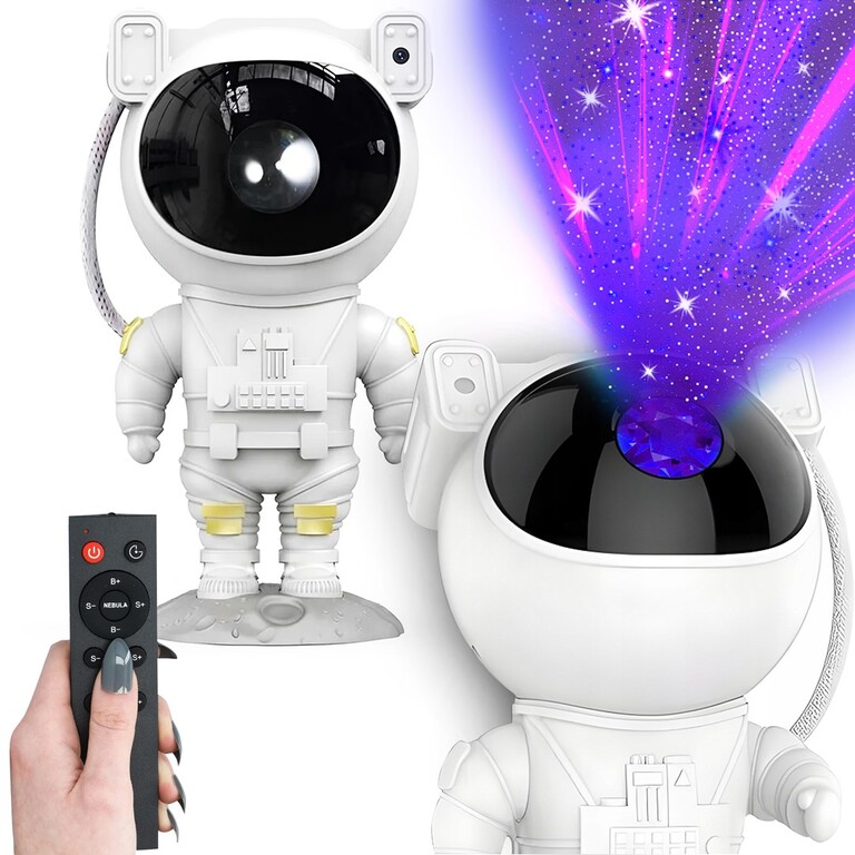PROJEKTOR GWIAZD Lampka Nocna Rzutnik Dla Dzieci Led Laserowy ASTRONAUTA