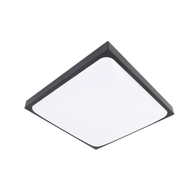 Plafon Luvo 2xE27 kwadrat czarny IP44  czujnik mikrofal