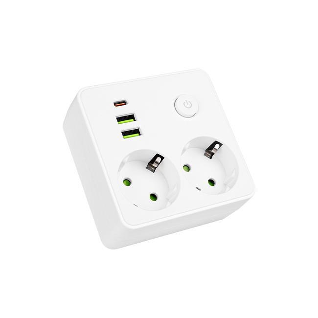 Rozgałęźnik Modi biały 2x230V + 2x USB-A 1x USB-C (1)