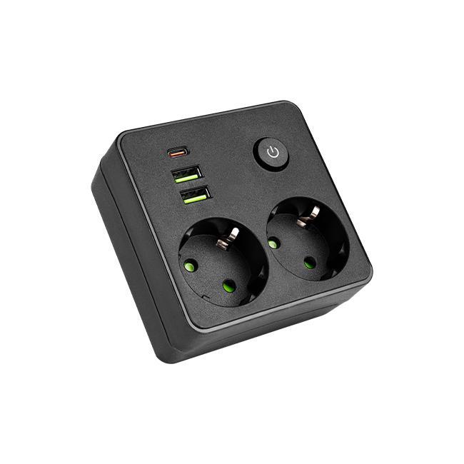  Rozgałęźnik Modi czarny 2x230V + 2x USB-A 1x USB-C