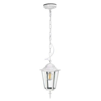 Lampa wisząca Kobi E27 Retro  latarnia zwis biała
