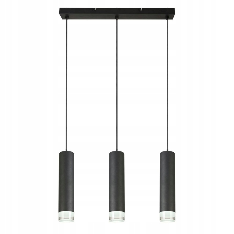 Lampa wisząca INA tuby rurki czarna listwa 45cm 3xE27 Reality 340803-30