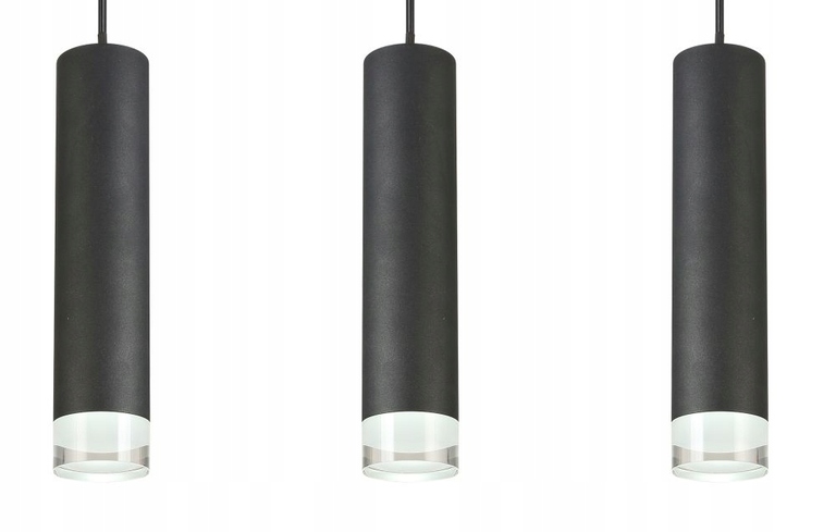 Lampa wisząca INA tuby rurki czarna listwa 45cm 3xE27 Reality 340803-30 (2)