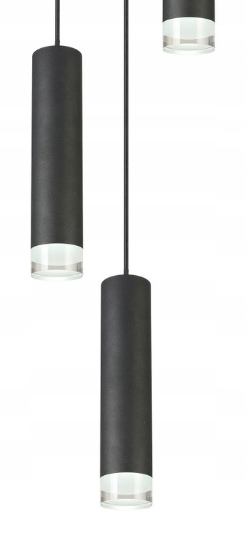 Lampa wisząca INA tuby rurki czarna plafon 3xE27 Reality 340833-30 (2)