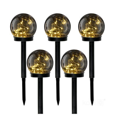 Słupek ogrodowy solar Kulka LED GLOBE 3000K IP44 5-pak 