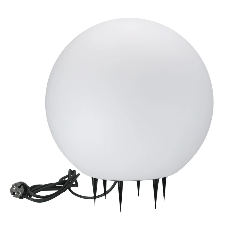 Lampa Kula ogrodowa LED 230V E27 30cm z przewodem i wtyczką Biała