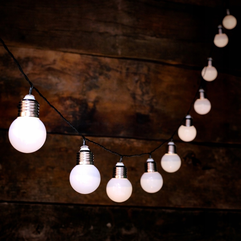  Girlanda solarna LED MILKI żarówki mleczne białe