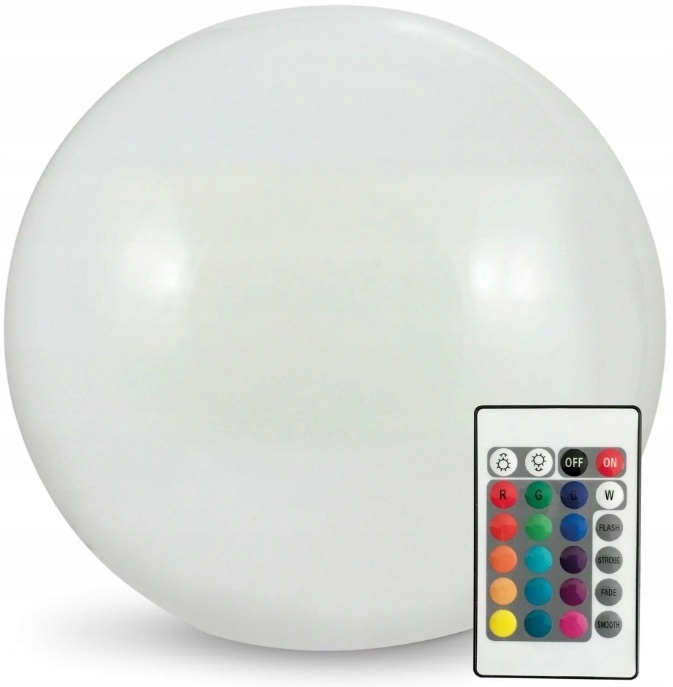  Lampa ogrodowa KULA Solarna 20 cm Polux RGB pilot