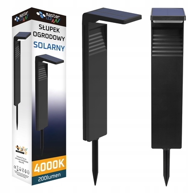 Lampa LED Ogrodowa SOLARNA 41cm zewnętrzna słupek stojąca LED