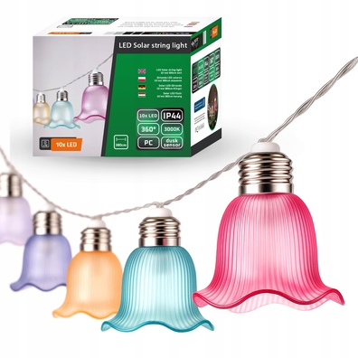 GIRLANDA SOLARNA lampka OGRODOWA LED Dzwonki Świetlna Lampki Solarne Ogrodowe 10x