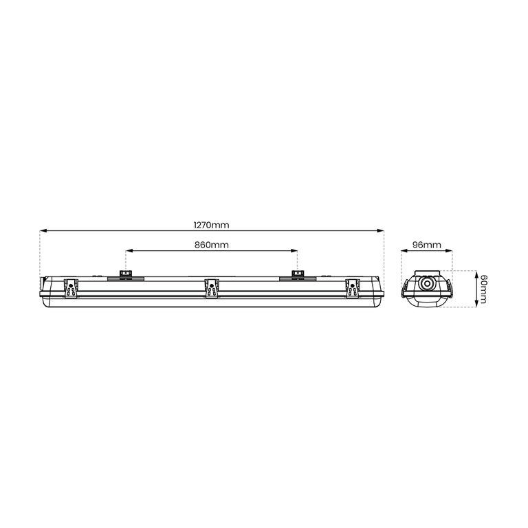 ZESTAW OPRAWA HERMETYCZNA 2x120cm POD ŚWIETLÓWKĘ LED + 2x ŚWIETLÓWKI LED 18W 120CM 4000K (7)