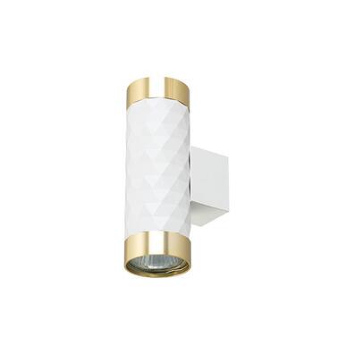 Kinkiet 2xGU10 LED Glamour DUO okrągły biały+złoty góra-dół