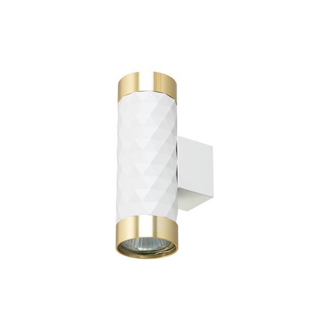 Kinkiet 2xGU10 LED Glamour DUO okrągły biały+złoty góra-dół (1)
