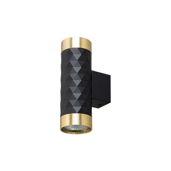  Kinkiet 2xGU10 LED Glamour DUO okrągły czarny+złoty góra-dół (2)