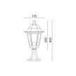 Lampa ogrodowa E27 stojąca słupek złota metal 40cm do LED E27 RETRO  (2)
