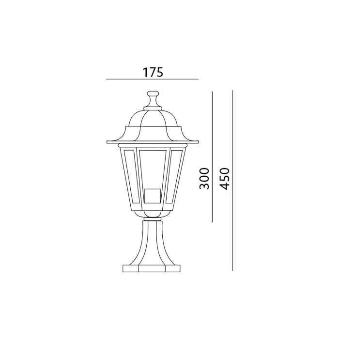 Lampa ogrodowa E27 stojąca słupek złota metal 40cm do LED E27 RETRO  (2)