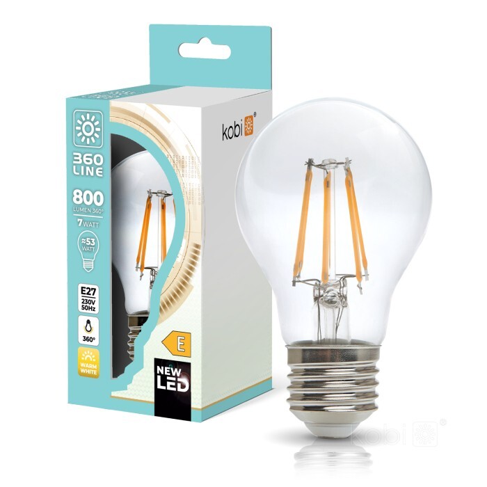 Żarówka filamentowa LED FGS 7W E27 4000K 806lm  Kobi 360 Line