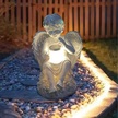 Figurka Świecznik Dekoracja Posążek Aniołek Solarny Led Ogrodu na Grób 18cm (2)