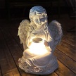 Figurka Świecznik Dekoracja Posążek Aniołek Solarny Led do Ogrodu na Grób 18cm (3)