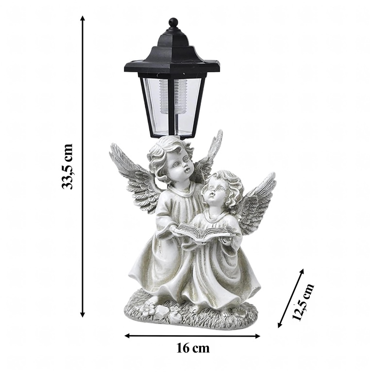 Lampa Solarna Anioł Aniołki Lampion Znicz Dekoracja na Cmentasz do Ogrodu 35cm (3)