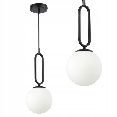 Lampa wisząca E27 Bali 100cm 1 czarna kula