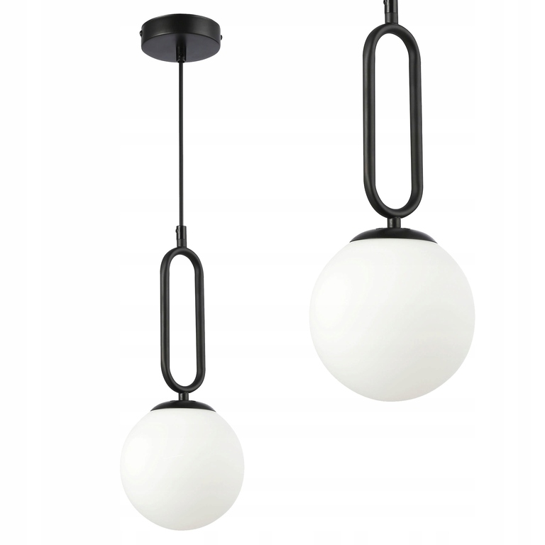 Lampa wisząca E27 Bali 100cm 1 czarna kula