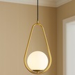  Lampa wisząca E27 Bali 100cm 1 złota kula lezka (2)