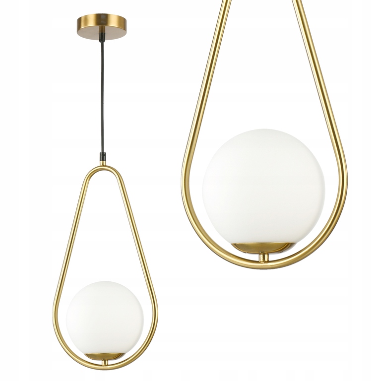  Lampa wisząca E27 Bali 100cm 1 złota kula lezka