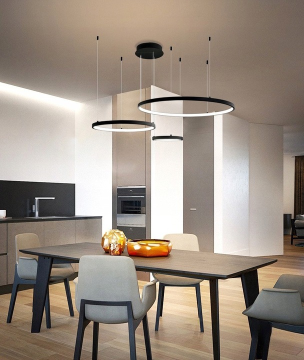  Lampa wisząca Żyrandol RING LED Lynx 20/40/60cm 77W czarny (2)