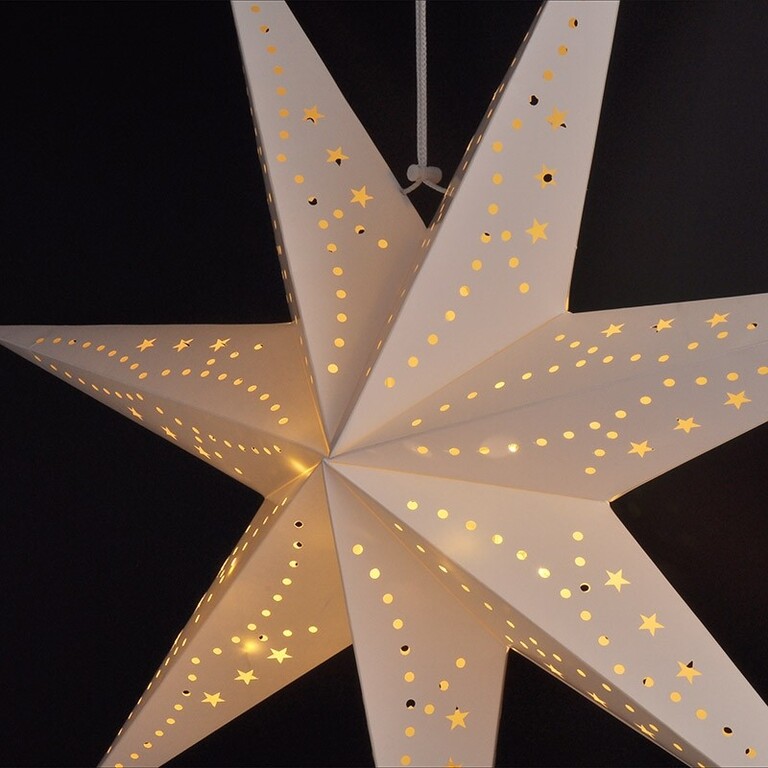 DUŻA GWIAZDA PAPIEROWA ŚWIĄTECZNA AŻUROWA biała 60 cm WITRAŻ 3D WG11 (3)