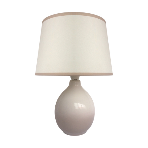 LAMPKA NOCNA STOŁOWA Biała Ceramiczna ROMA (1)