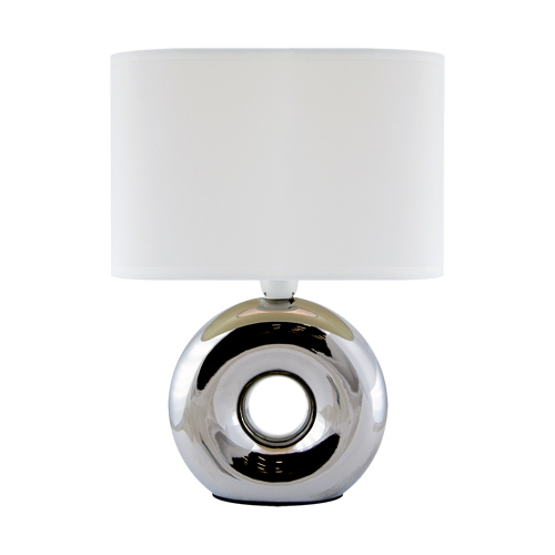 LAMPKA NOCNA STOŁOWA GOLF E14 CHROME WHITE (1)