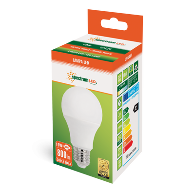 Żarówka LED GLS 10W E27 ciepła SPECTRUM WW 800lm