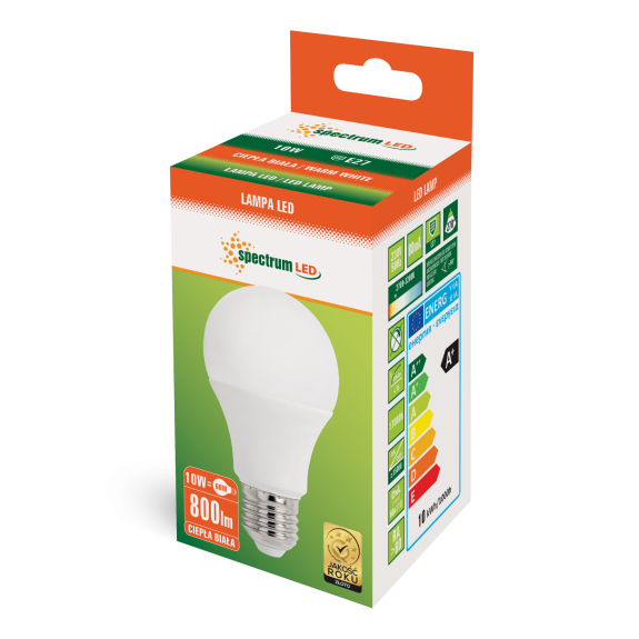 Żarówka LED GLS 10W E27 ciepła SPECTRUM WW 800lm