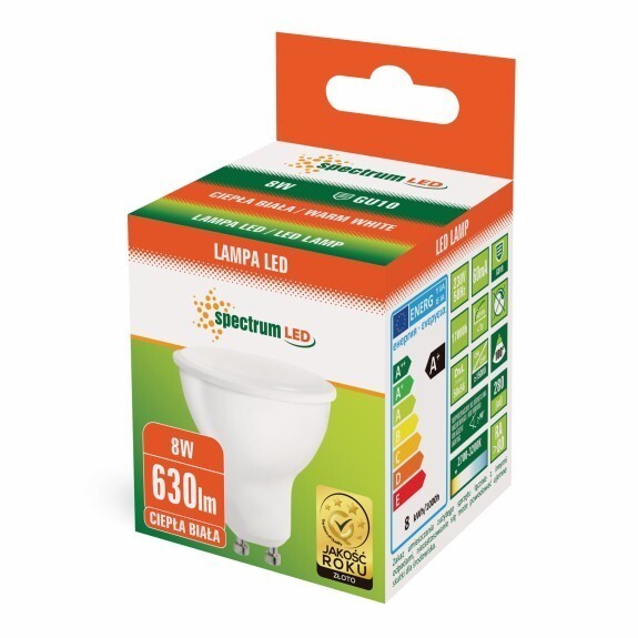 Żarówka Led GU10 8W ciepła spectrum (1)