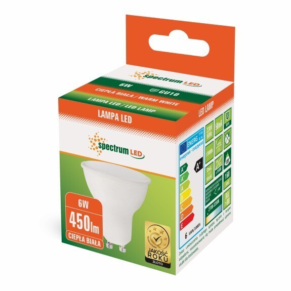 Żarówka Led GU10 6W ciepła spectrum (1)