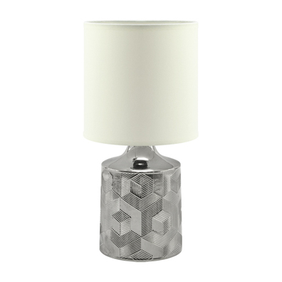 LAMPKA NOCNA STOŁOWA LINDA E14 CHROME/WHITE