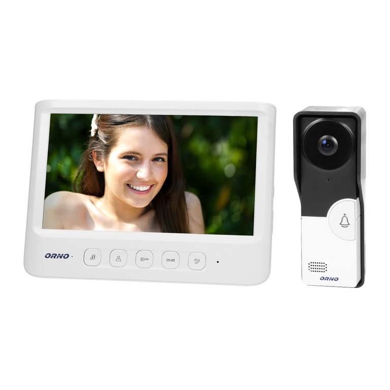 Zestaw wideodomofonowy, bezsłuchawkowy kolor LCD 7 OR-VID-MC-1059/W (1)