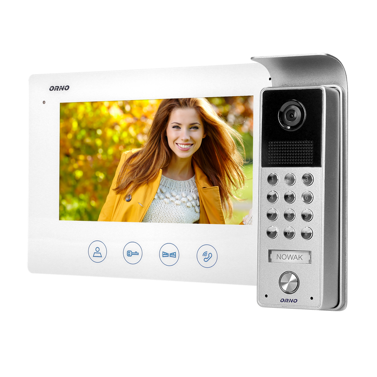 Zestaw wideodomofonowy bezsłuchawkowy, kolor LCD 7 OR-VID-ME-1056/W (1)