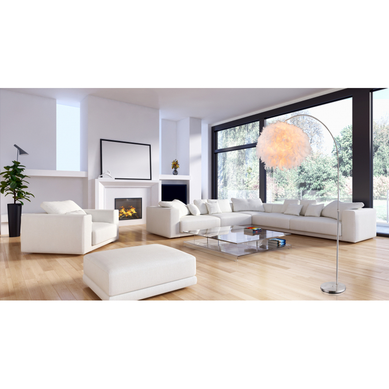 LAMPA Stojąca 15057S Globo KULA piórka (2)